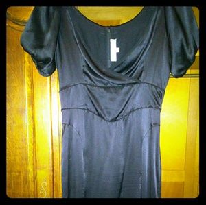 "Jovovich Hawk" Never Worn Silk Satin Black Dress